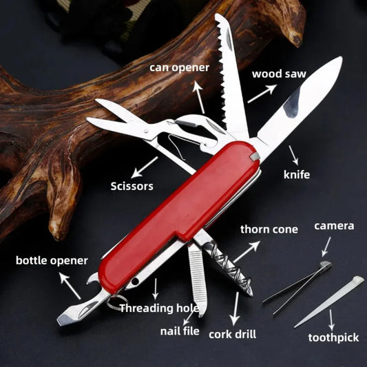 Multifunctional Swiss Folding Knife Stainless Steel 5/7/9/11 IN1Hunting Outdoor Pocket Knife Pliers Camping Survival Knife Tools