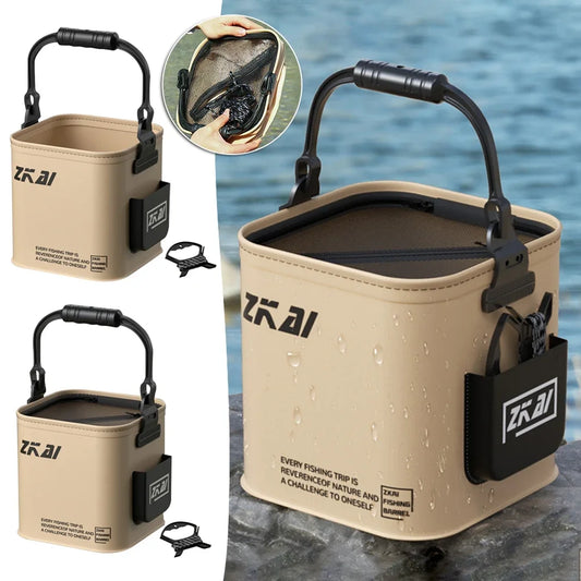 Multifunction Folding Fishing Bucket With Ergonomic Handle Bucket Waterproof Outdoor Camping Bucket