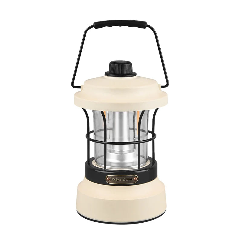 Retro Lamp Portable Camping Lantern USB Recharge Camping Tent Lighting Camping Equipment