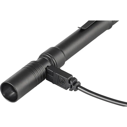Stream light USB 350-Lumen Rechargeable Penlight with USB Cord & Nylon Holster, Black