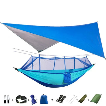 Camping Hammock with Mosquito Net&Rainfly Tent Tarp & Tree Straps