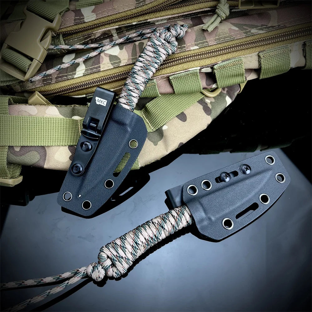 Straight Knife   Blade Nylon Rope Handle C