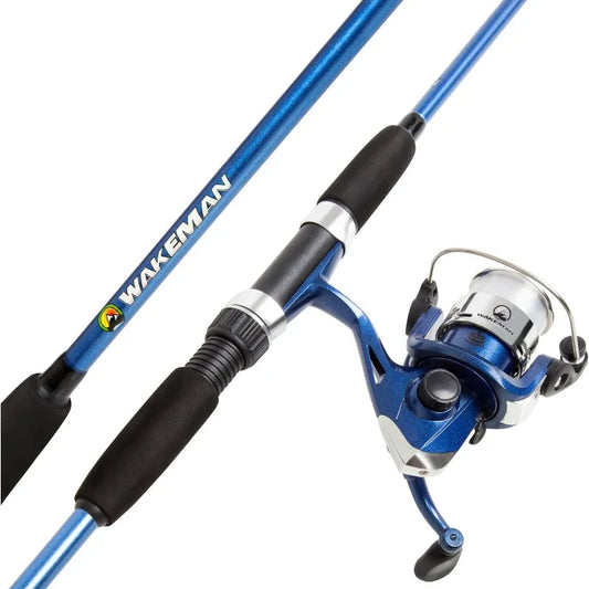 Spin Cast Spinning Reel and Fiberglass Collapsible Fishing Pole