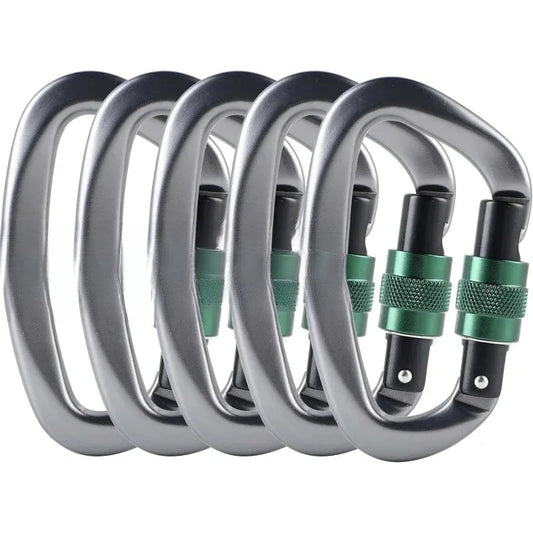 New,Climbing Locking Carabiner Clip Rappelling - 25KN Heavy Duty Large Screwgate Carabiners Clips for Rock