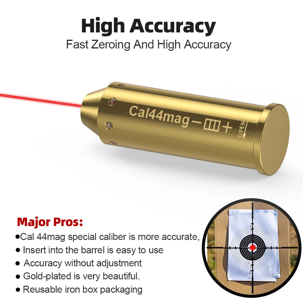 44MAG Optics Cartridge Red Dot Laser Bore Brass  For Pistol Rifle Scope Hunting Accessories