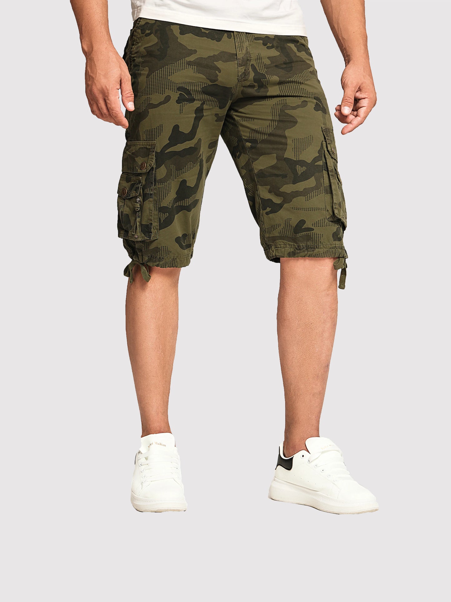 Men's summer new fashionable workwear shorts loose straight cut version trendy and versatile five quarter pants
