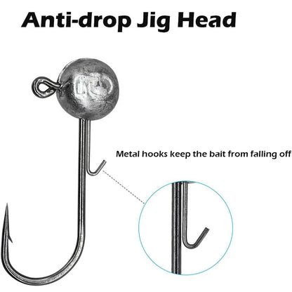 50Pcs Round Ball Jig Heads Carp Fishing Hook Accessories Ned Rig Jig Head Crappie Bass Trout Lure Fishing Equipment Articles