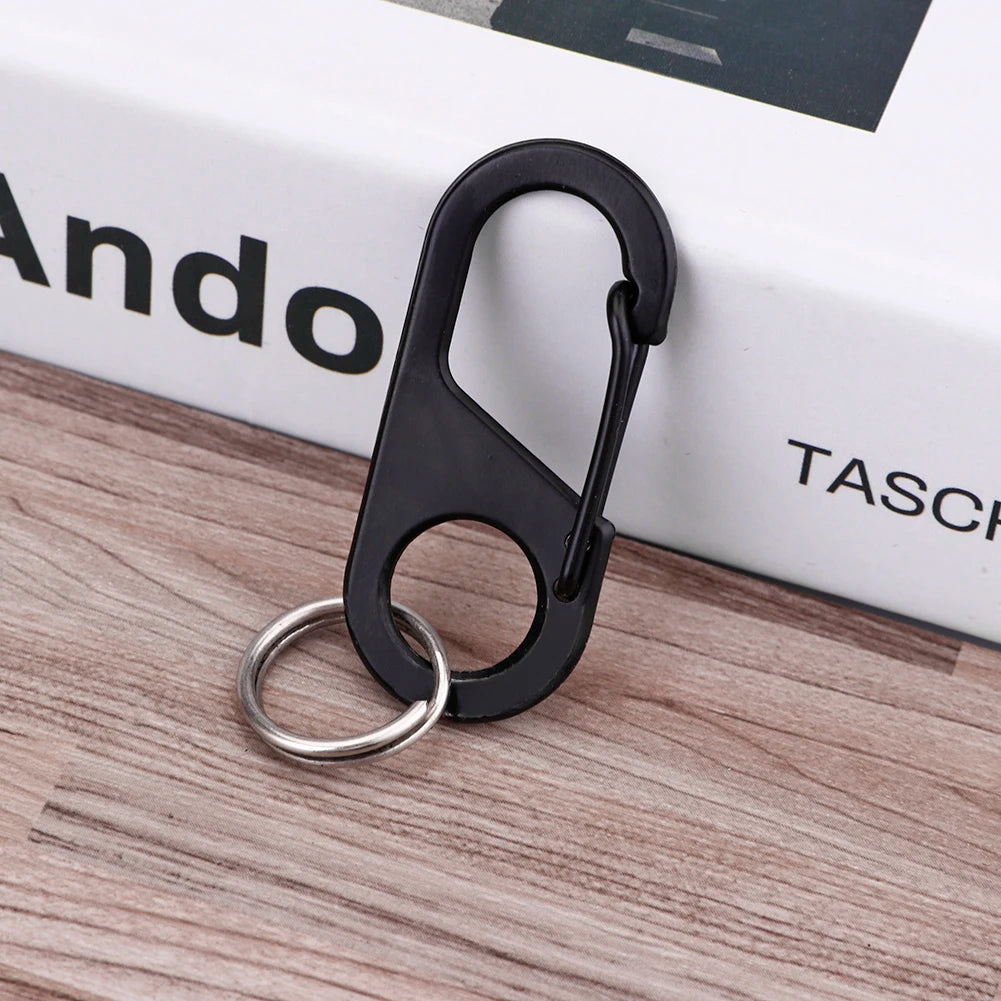 8-shaped Backpack Hook Buckle 440 Stainless Steel Mini Key Chain Carabiners Lightweight Wear-resistant for Travel Climbing