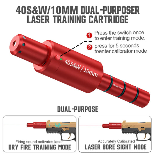 40S&W dual-purpose magnetic suction laser training bullet, red dot laser training bullet, dry powder laser training bullet
