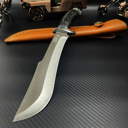 1 Knife, Black Wooden Handle Outdoor Knife, High Hardness Portable Knife, Fixed Blade, High-Quality Straight Knife, Used for Hiking, Mountaineering Adventure, Survival, Camping Supplies, Camping Supplies, Outdoor Activity Kni