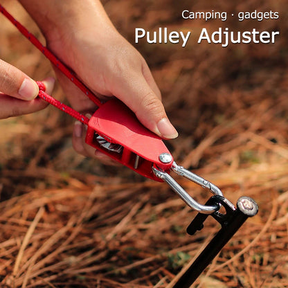 4mm 4m Awning Wind Rope Fastener Reflective Tent Wind Rope Fixed Buckle with Carabiner Wind Rope Fastener Adjustable for Outdoor