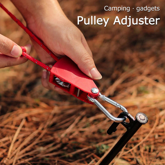 4mm 4m Awning Wind Rope Fastener Reflective Tent Wind Rope Fixed Buckle with Carabiner Wind Rope Fastener Adjustable for Outdoor