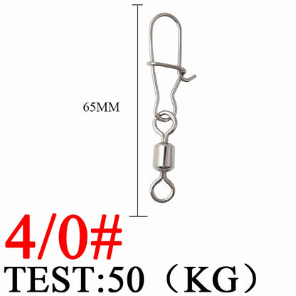 Bearing Rolling Swivel Stainless Steel Snap Pike Fishing Accessories Connector Fishhook Lure Swivels Tackle