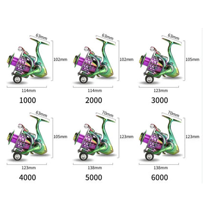 1000-6000 14+1BB Spinning Fishing Reel 5.0:1 High Speed Ratio EVA Grip Max Drag 8 Kg Handle Right/Left Carp Fishing Reel