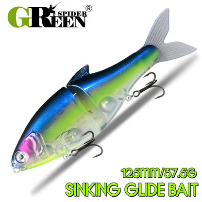 GRS Glider Fishing Lures  Glide Bait Jointed Swimbait Artificial Hard Baits Lures with Treble Hooks