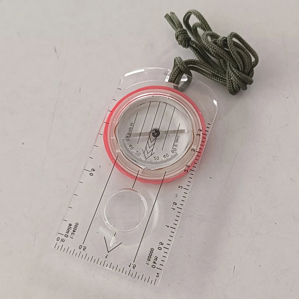 Luminous Compass Shockproof Waterproof Mountaineering Compass High Accuracy Outdoor with Magnifier for Climbing Biking Exploring