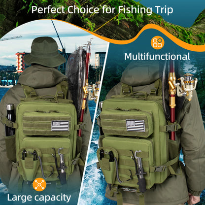 Fishing Hunting Bag Tactical Backpack,  Durable Waterproof