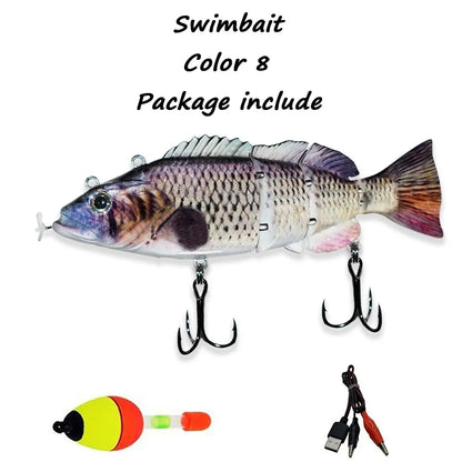 New Fishing Bait Electric Auto Swimming Luress 4-Segment Wobblers For Outdoor Sport Swimbait Fishing Lure USB Rechargeable