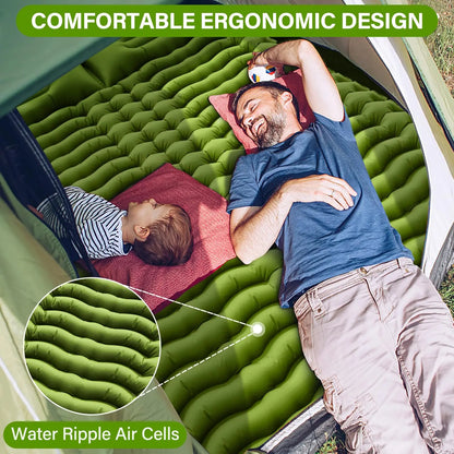 WESTTUNE   Thick for 2 Person with Pillow Built-in Foot Pump Inflatable Mattress