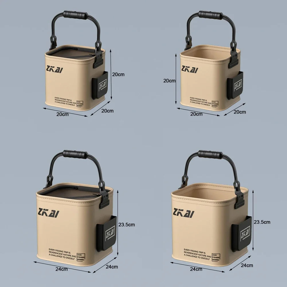 Multifunction Folding Fishing Bucket With Ergonomic Handle Bucket Waterproof Outdoor Camping Bucket