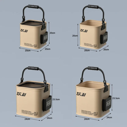 Multifunction Folding Fishing Bucket With Ergonomic Handle Bucket Waterproof Outdoor Camping Bucket