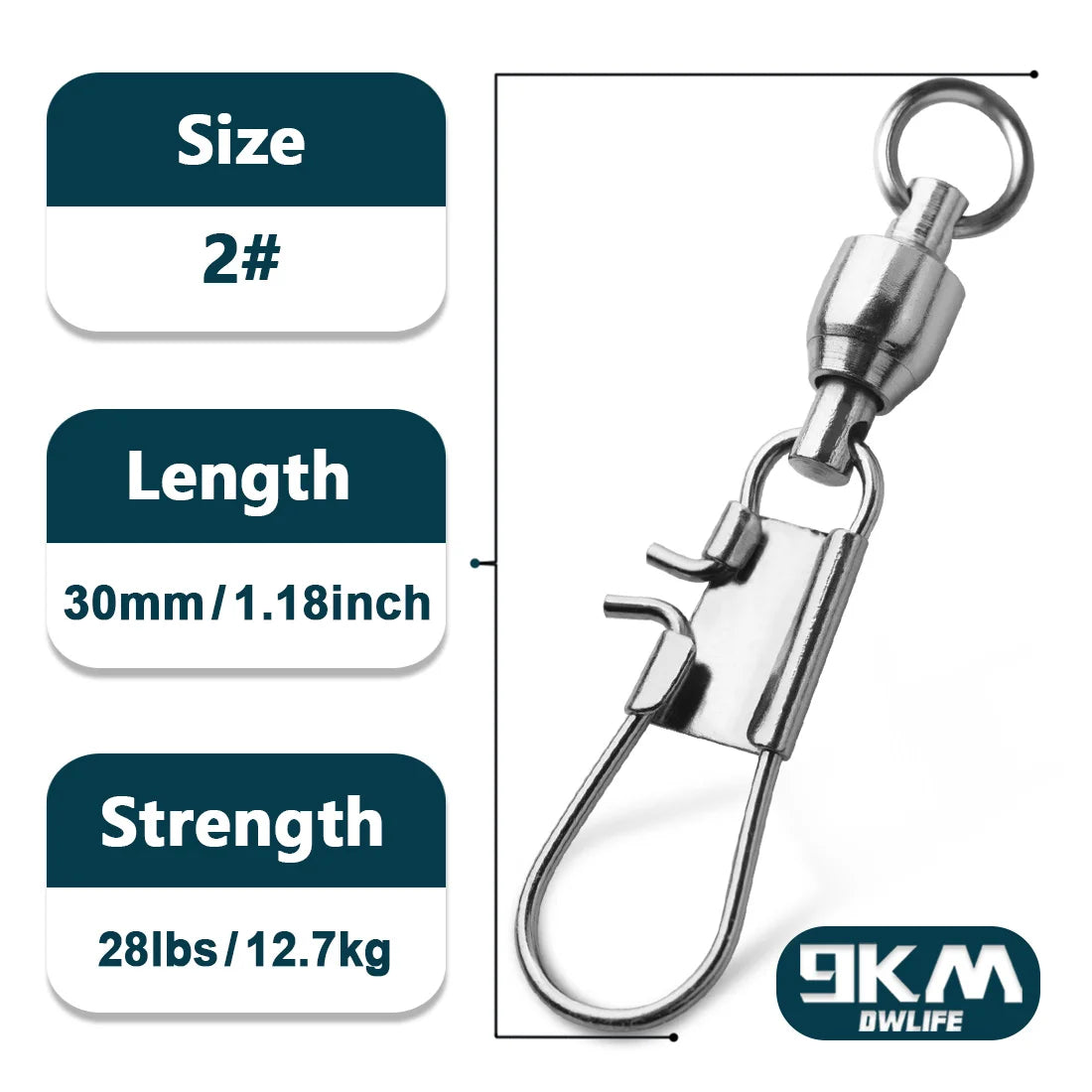 Snap Fishing Swivels Ball Bearing Interlock Snap Pin Stainless Steel Fishing Accessories Fishing Lures Pin Connector