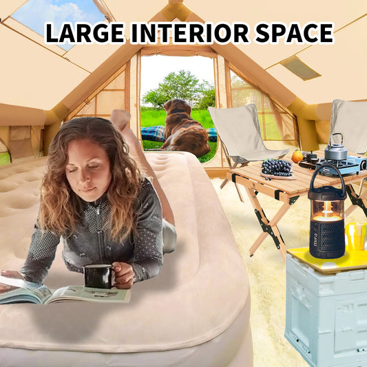 Inflatable Tent with Pump,Waterproof Camping Tents House, Easy Setup Blow Up Family Tents for Camping with Mesh Windows