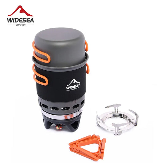 Camping Cooking System with Heat Exchanger Outdoor Gas Burner Stove