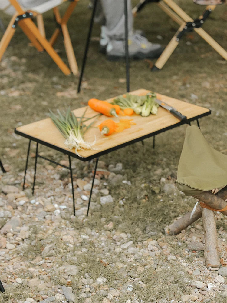 Camping Lightweight Table with Table Board & Bag Portable Cooking Net Table Campfire Grill Table for Outdoor Barbecue