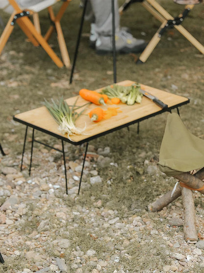 Camping Lightweight Table with Table Board & Bag Portable Cooking Net Table Campfire Grill Table for Outdoor Barbecue