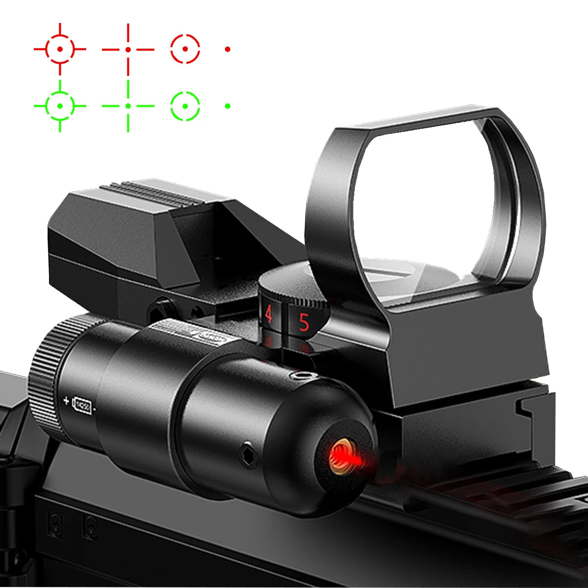 Red Dot Sight with Laser Pointer 4 Reticle