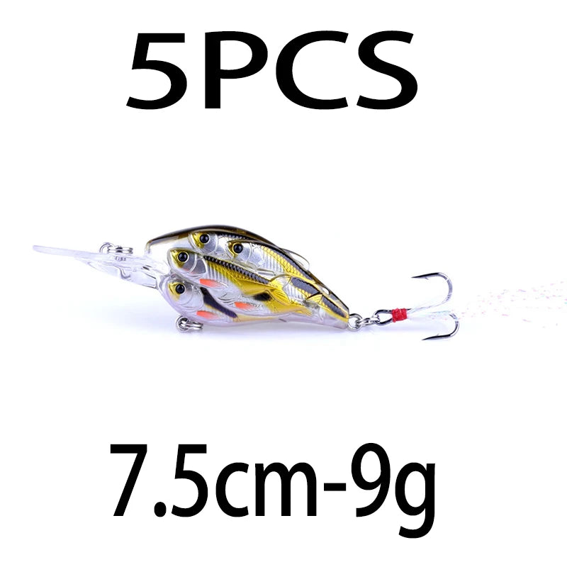HENGJIA 1pc Diving Depth Crankbait Fishing Lures Swimbait Isca Artificial Bait floating Fishing Wobblers 7.5cm 9g pesca peche