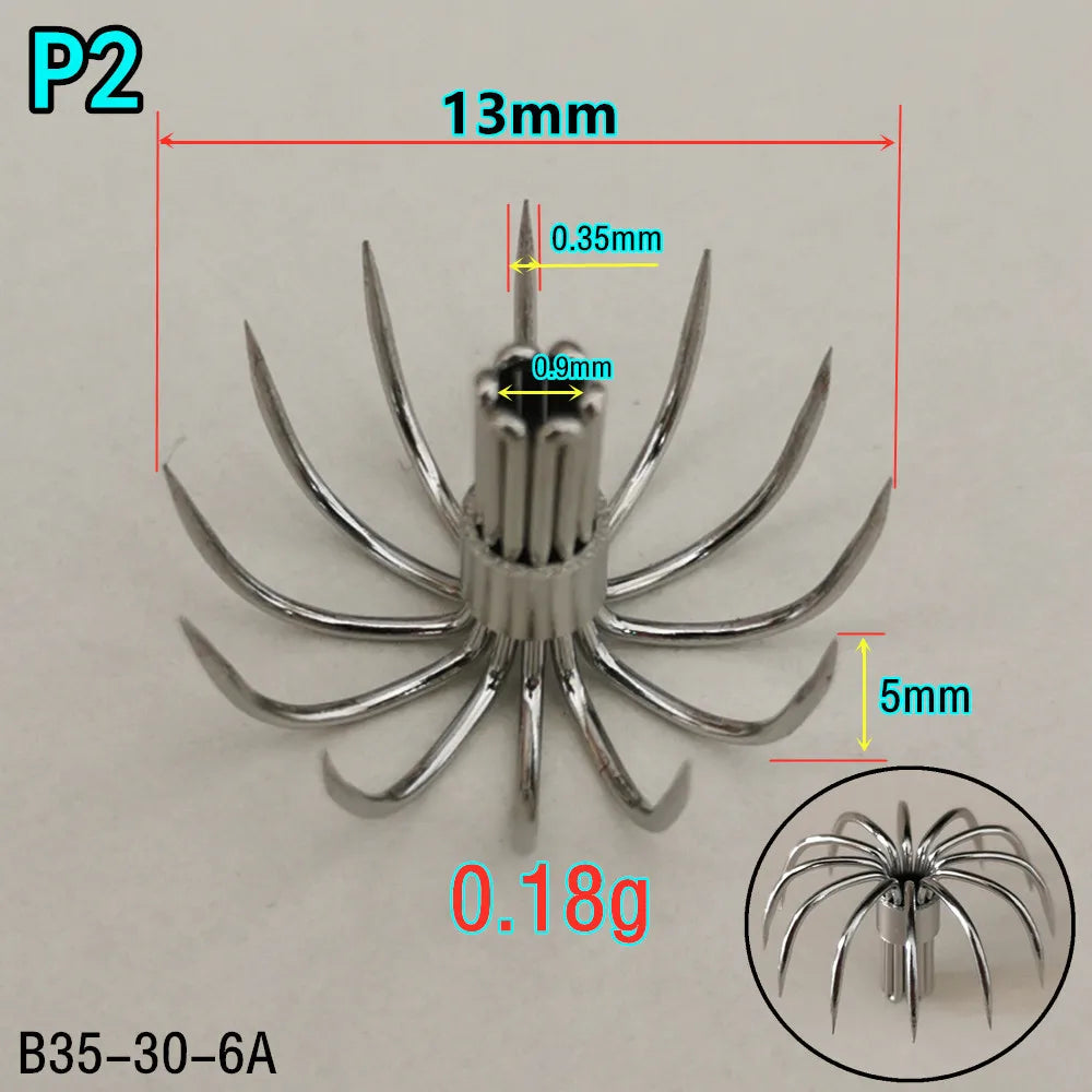 20pcs Small squid hooks Stainless paws Fishing fishhook