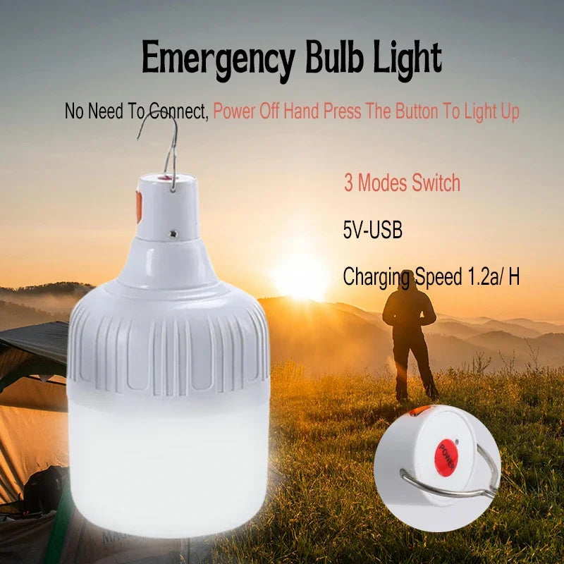 USB Rechargeable LED Emergency Lights 80W Outdoor Camping Portable Lantern