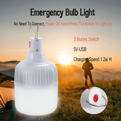 USB Rechargeable LED Emergency Lights 80W Outdoor Camping Portable Lantern