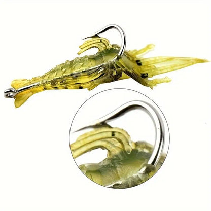 Soft Silicone Luminous Simulation Shrimp Lure With Hook Artificial Baits Fishing