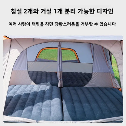 Tent Camping Two Bedroom Large Family 10 People Waterproof Double Layer Anti Uv Beach Shade Outdoor 4 Seasons Canopy