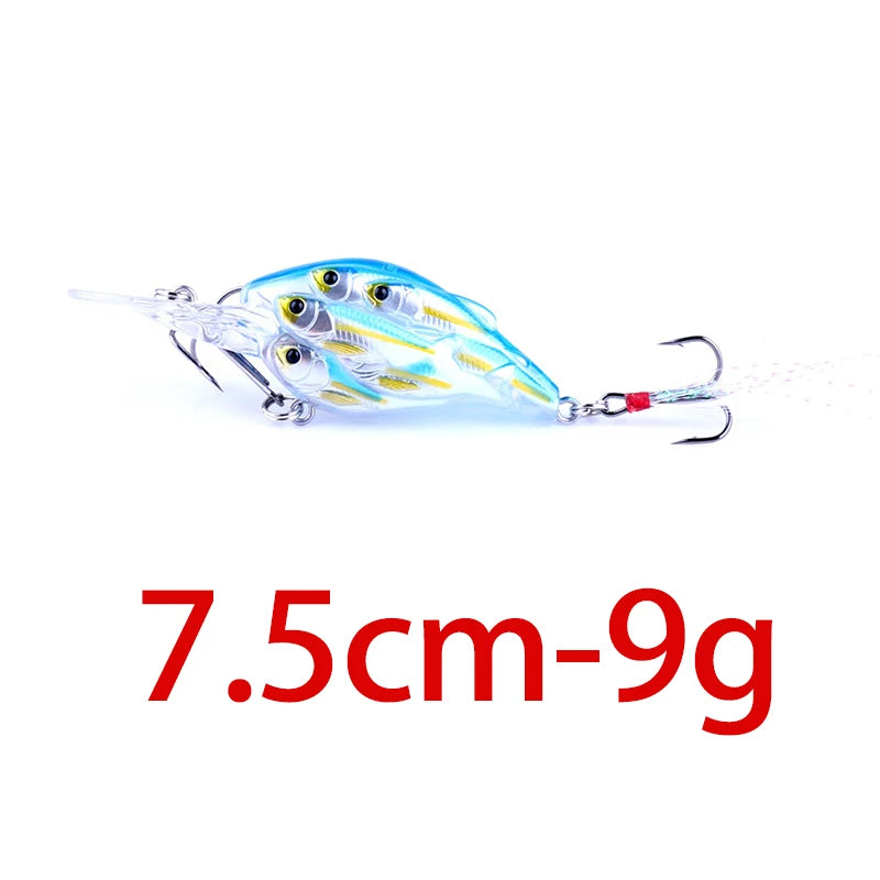 HENGJIA 1pc Diving Depth Crankbait Fishing Lures Swimbait Isca Artificial Bait floating Fishing Wobblers 7.5cm 9g pesca peche