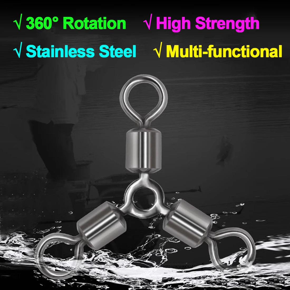 Three Way Swivels   Stainless Steel Fishing Tackle Accessories