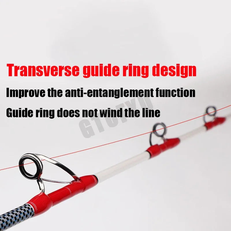 -Pieces Saltwater Offshore Casting/Spinning Carbon Fiber Boat Fishing Rod Portable Travel Fishing Rod