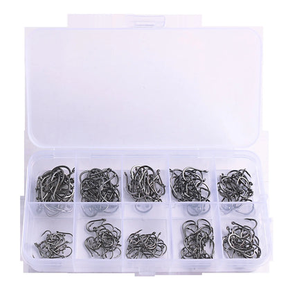 Fishing Hooks Set High Carbon Steel Barbed Fishhooks for Saltwater Freshwater