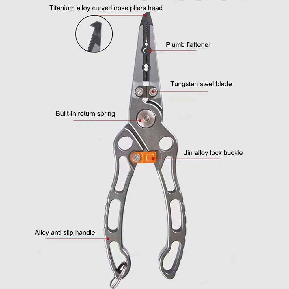 Titanium Alloy Fish Nose Pliers Convenient Lure Tongs Fish Clip Multifunctional Portable  Lightweight