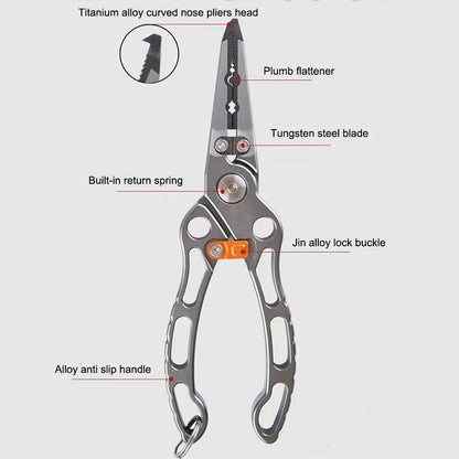 Titanium Alloy Fish Nose Pliers Convenient Lure Tongs Fish Clip Multifunctional Portable  Lightweight