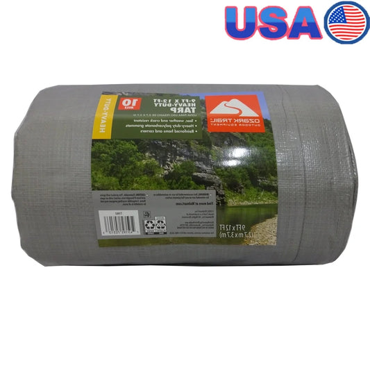 Heavy Duty Waterproof Tarp 9x12 Outdoor Camping Equipment Cover Tear Resistant