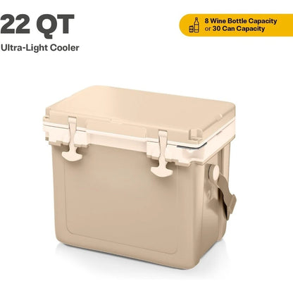 Best - Ultra-Light 22 Quart Hard Cooler Insulated Portable Ice Chest Box for Drink, Beverage, Beach, Camping,Picnic,Fishing,Boat