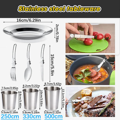 Camping Cooking set Camping Cookware Travel Tableware
