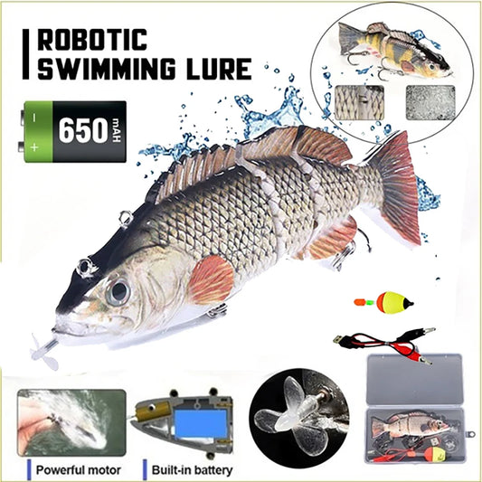 New Fishing Bait Electric Auto Swimming Luress 4-Segment Wobblers For Outdoor Sport Swimbait Fishing Lure USB Rechargeable