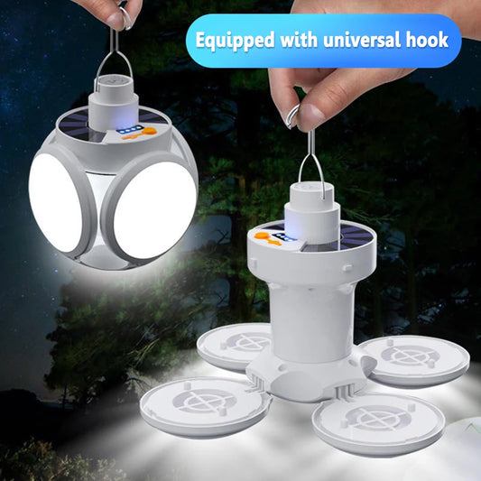 LED Solar Camping Light Bulb Rechargeable Flashlight Night Lamp