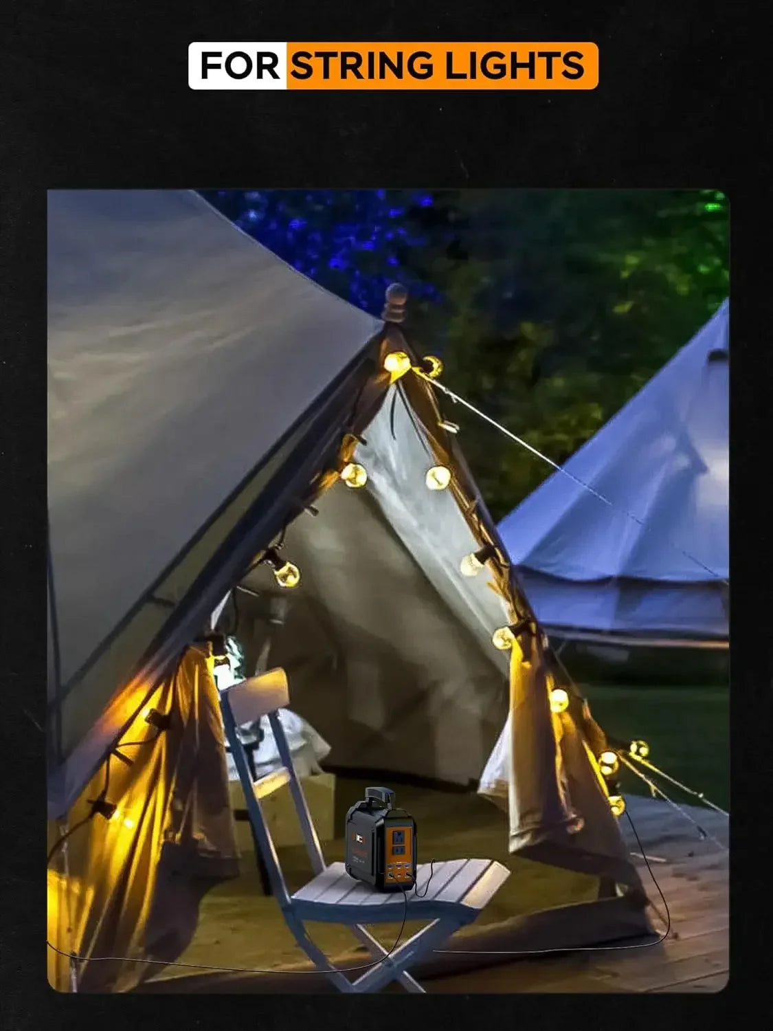 Camping Battery Power Supply with 110V AC Outlet 2 DC Ports