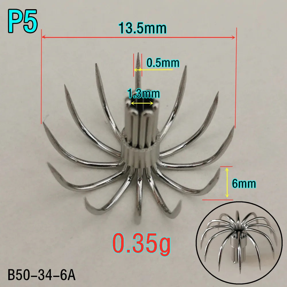 20pcs Small squid hooks Stainless paws Fishing fishhook